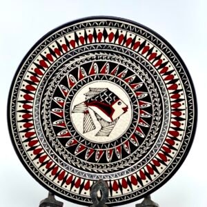 Black and white fish plate