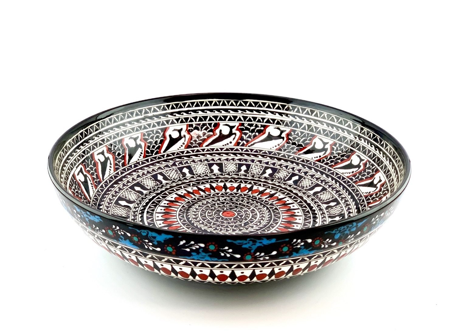 Hand-painted ceramic bowl in black-and-white hysterical style - Image 3