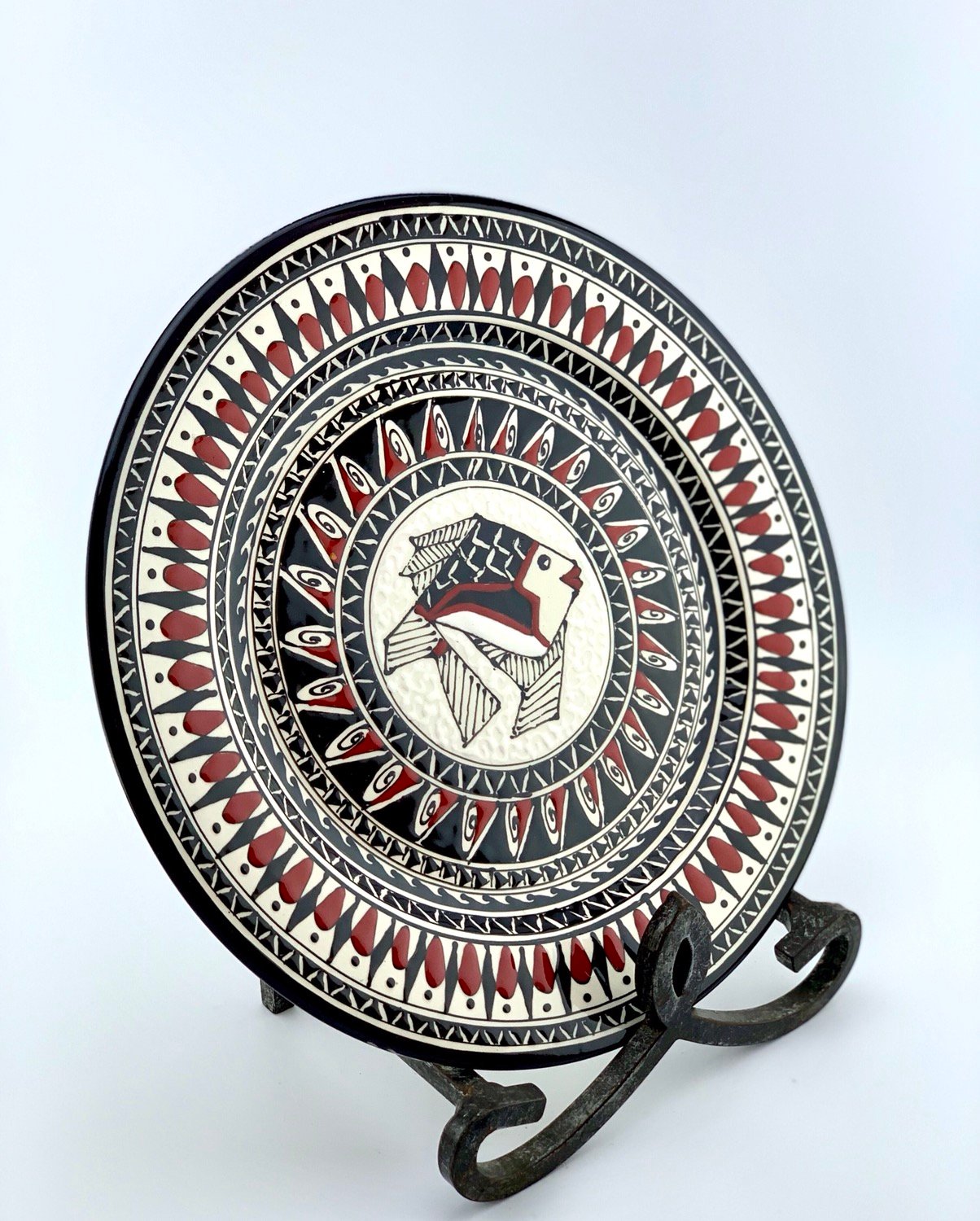Black and white fish plate - Image 2