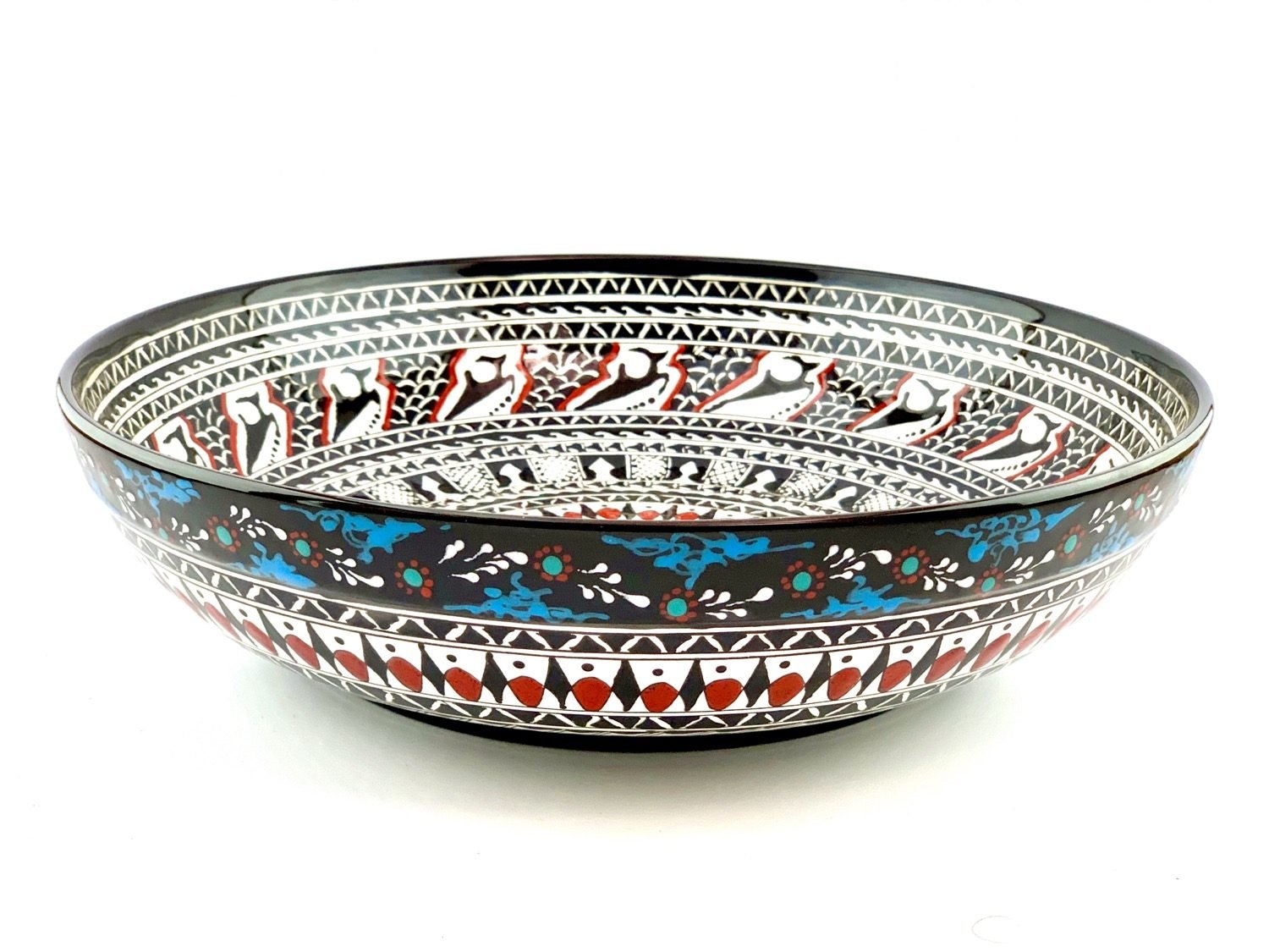 Hand-painted ceramic bowl in black-and-white hysterical style - Image 2