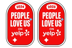 Manna Pottery – People Love Us on Yelp 2024 and 2025 badges